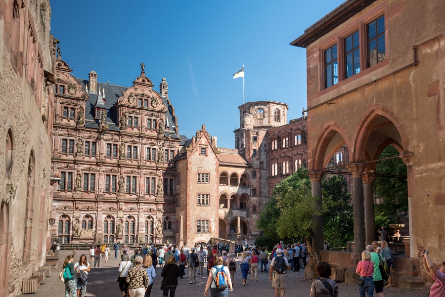 het verkennen van paleis heidelberg, Duitsland